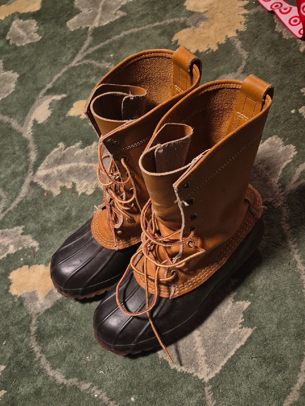 L.L. Bean Tan Leather Boot Interior with Label
